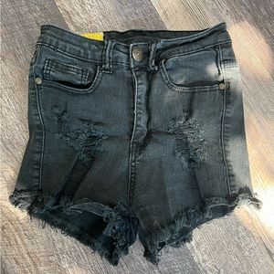 Black high rise shorts